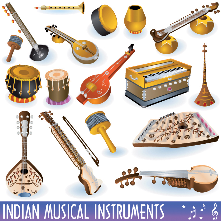 free vector A variety of musical instruments vector